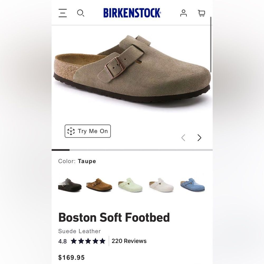 Birkenstocks Suede Slip-On Clogs with Buckle - Picture 5 of 9